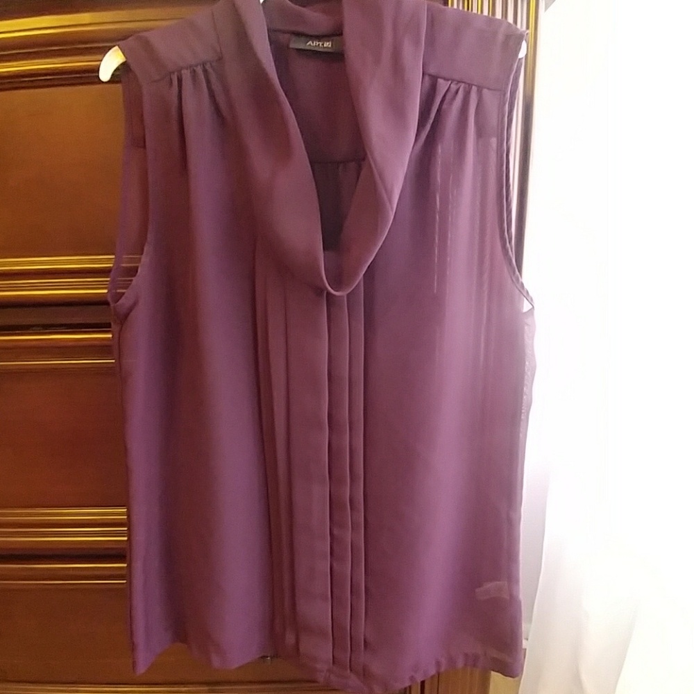 See-through purple blouse